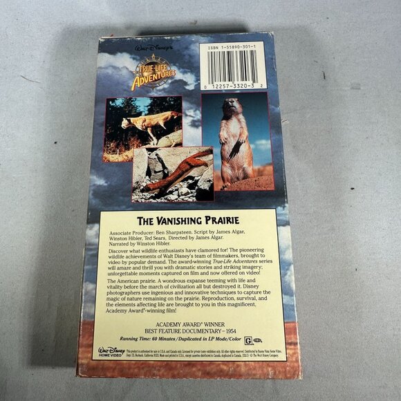 Walt Disney True Life Adventures The Vanishing Prairie G Rated 1954 VHS Video - Picture 2 of 3